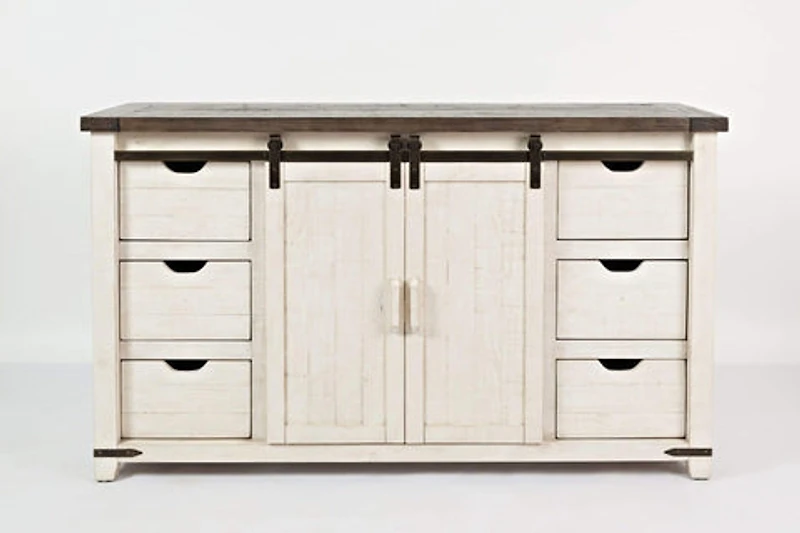 Madison County 60'' Barn Door Server white