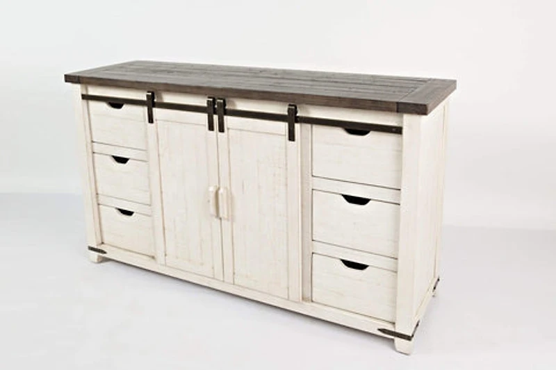 Madison County 60'' Barn Door Server white