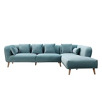 Maja Velvet Sectional - Teal