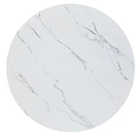 MORENO 43" WIDE FAUX MARBLE ROUND DINING TABLE - WHITE
