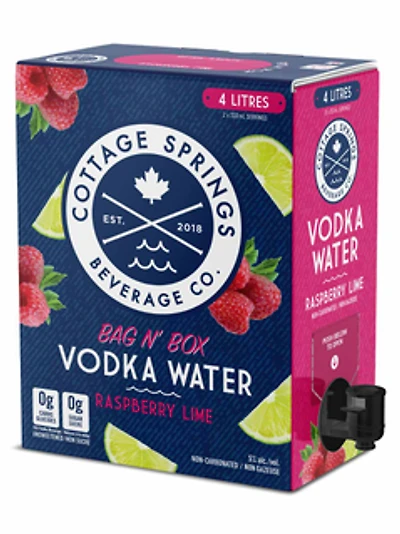 Cottage Springs Raspberry Lime Vodka Water Box