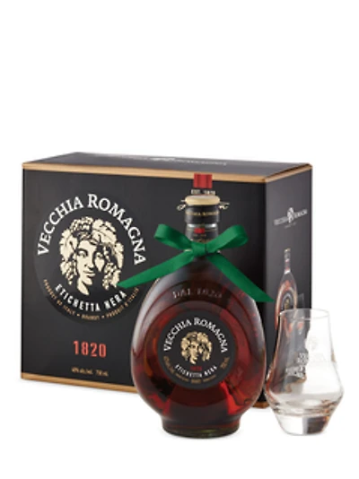 Vecchia Romagna Nera Breton with Glass Gift Pack