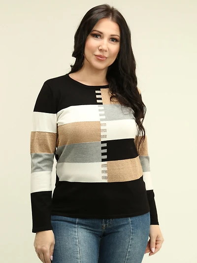Lurex Color Block Sweater