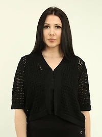 Open Knit Crochet Cardigan