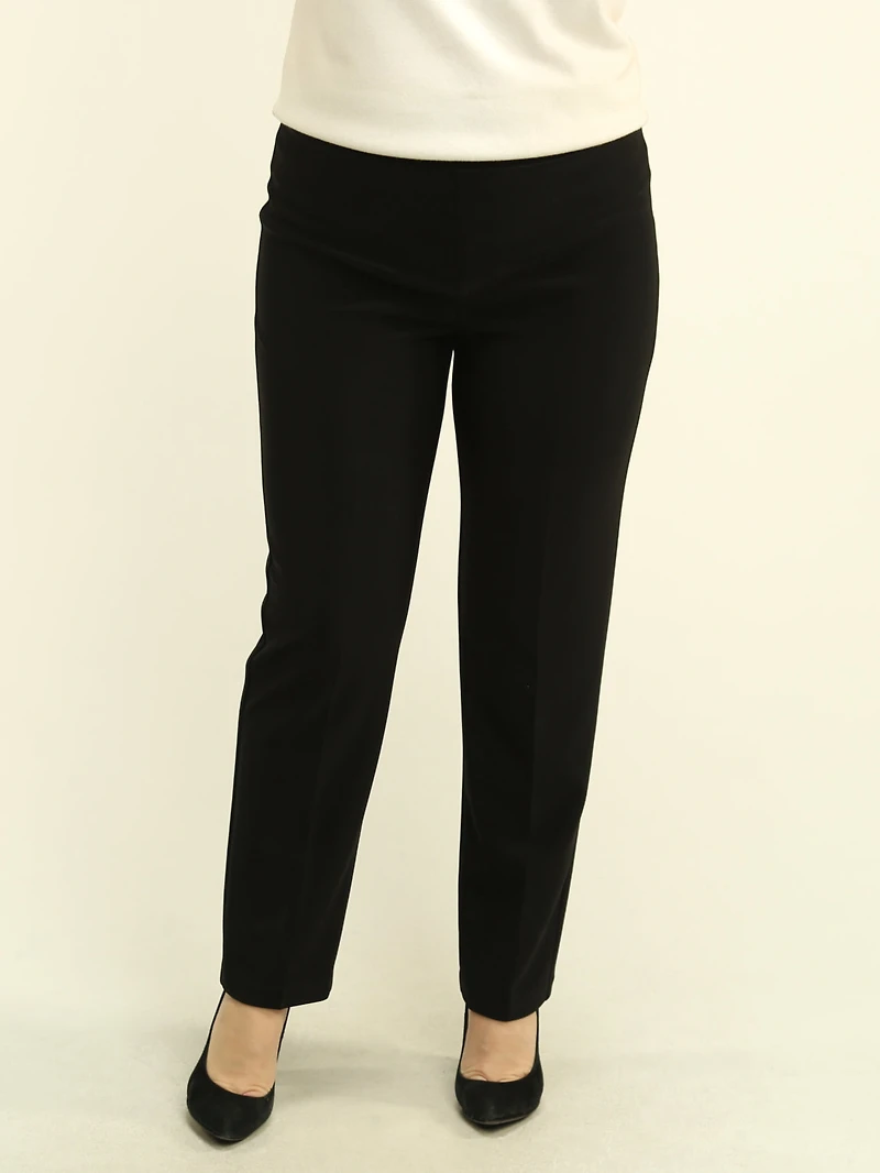 Solid Pull-On Slim Leg Pants