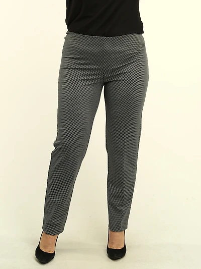 Herringbone Print Pull-On Pants