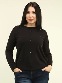 Floral-Textured Knit Sweater