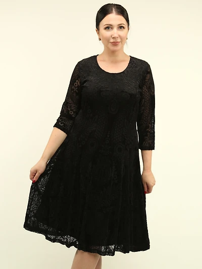 Velvet Mesh Floral Dress