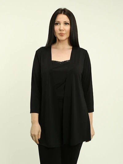 Solid Color Open Cardigan