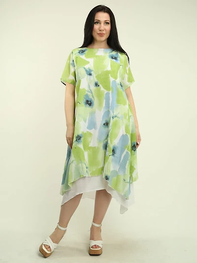 Tulip-Hem Layered Dress