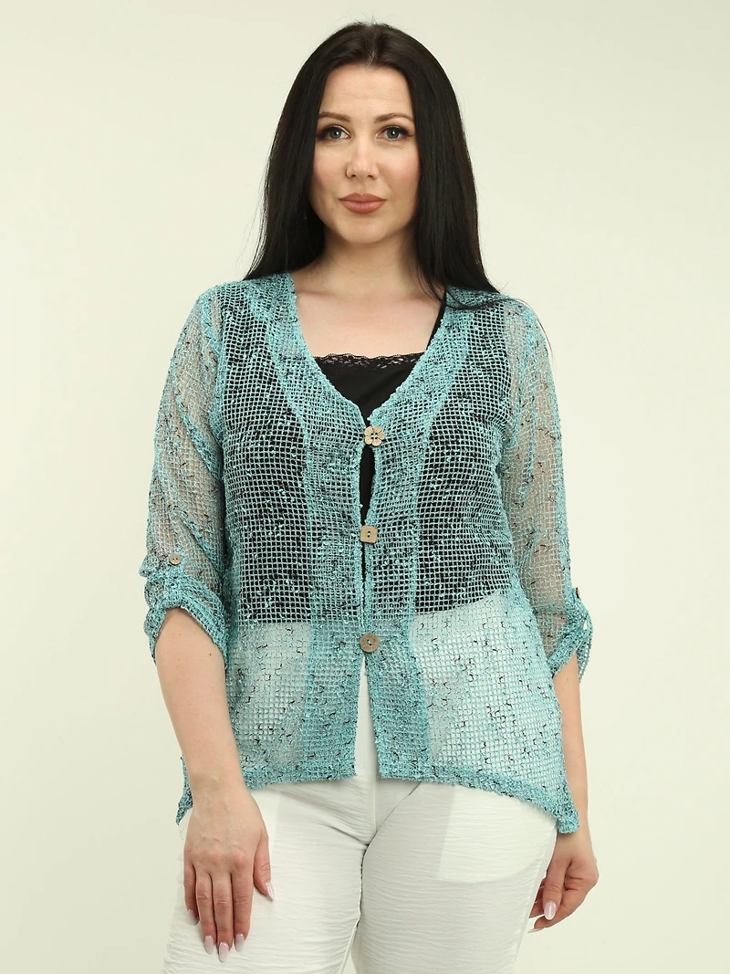 V-Neck Mesh Top