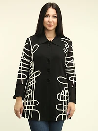 Textured Abstract Mesh Blouse