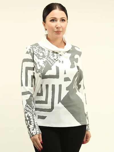 Cowl Neck Patterned Top