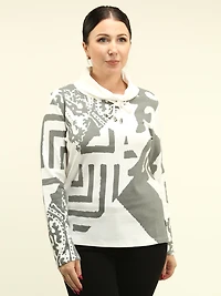 Cowl Neck Patterned Top