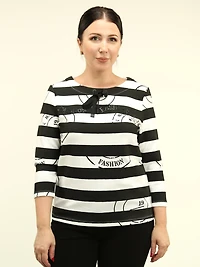 Stripe Block Drawstring Top