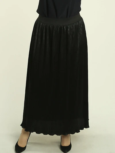 Pleated Solid Tiered Skirt