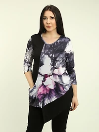 V-Neck Multi-Print Top