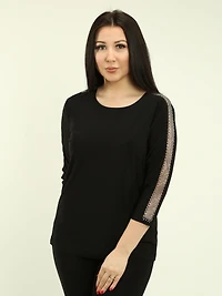Rhinestone Cutout Sleeves Top
