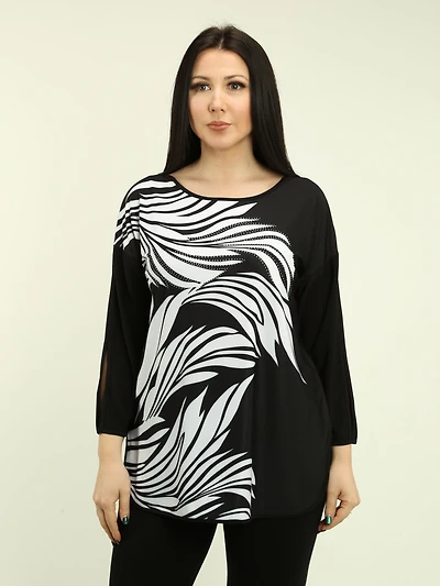 Rhinestone Cut-Out Sleeve Top