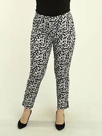 Geometric Lace-Up Detail Hem Pants