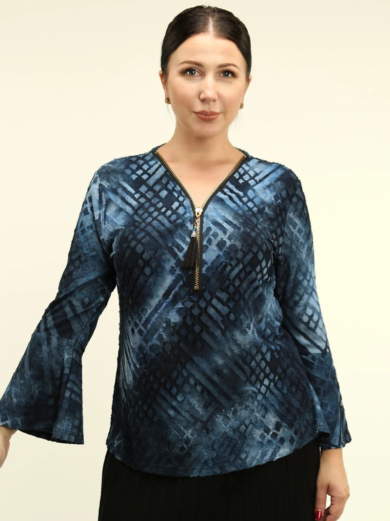 Textured Half-Zip Top