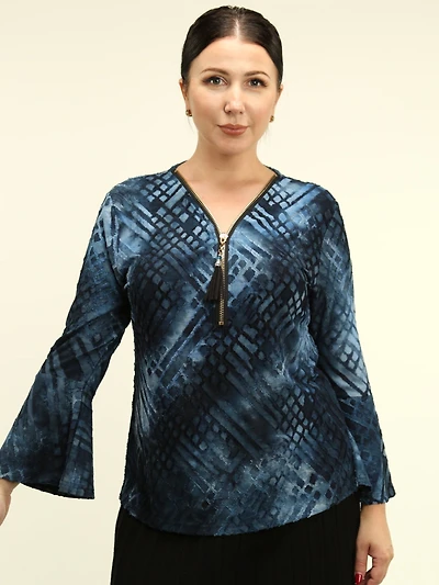 Textured Half-Zip Top