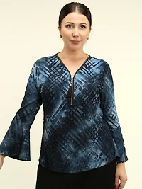 Textured Half-Zip Top