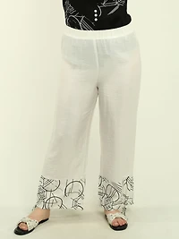 Geometric Printed Pull-On Pants