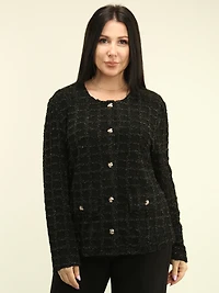 Lurex Square-Pattern Jacket