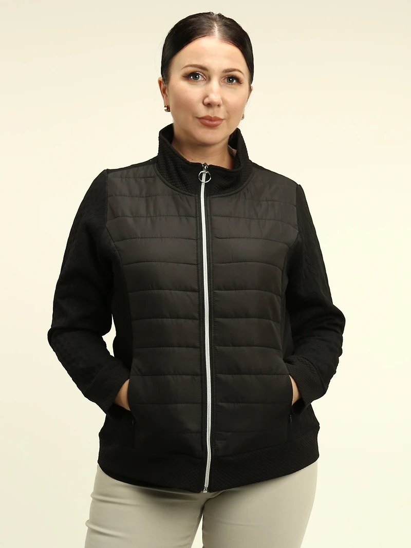 Textured Quilted Zip Jacket