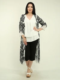 Long Mesh Open Cardigan