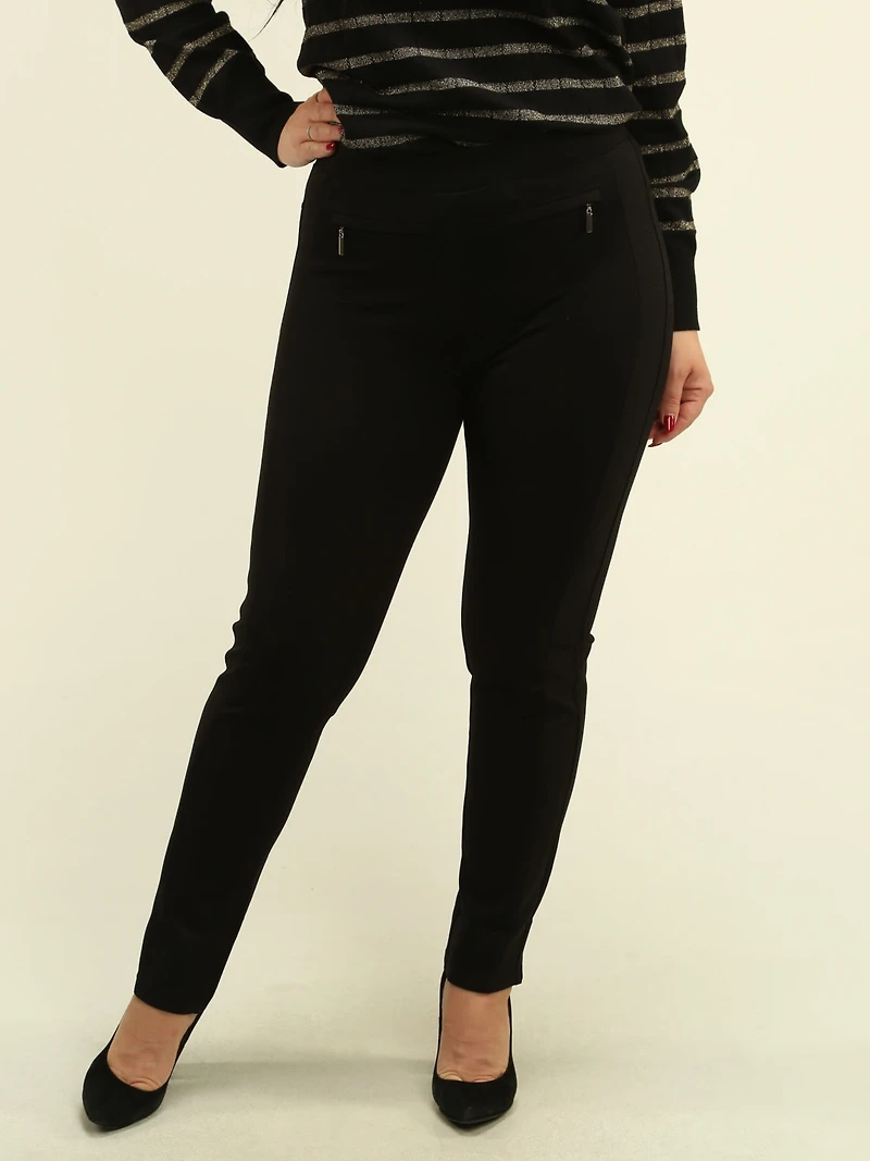 Pull-On Pants with Zipper Detail