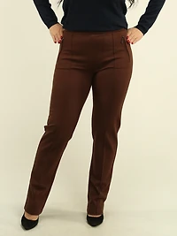 Pull-On Solid Pants with Zip Pockets