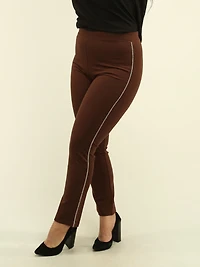 Solid Rhinestone Pull-On Pants