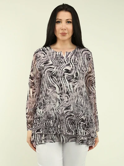 Chiffon Mesh Layered Blouse