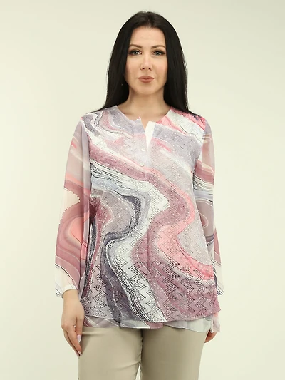 Layered Chiffon Lace Blouse