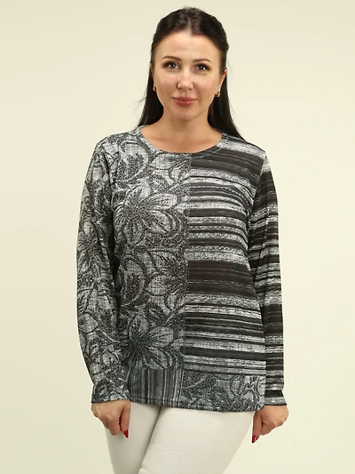 Floral & Stripe Print Top