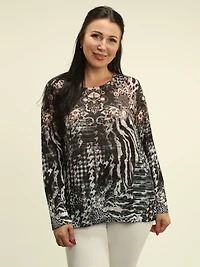 Floral & Animal Print Top