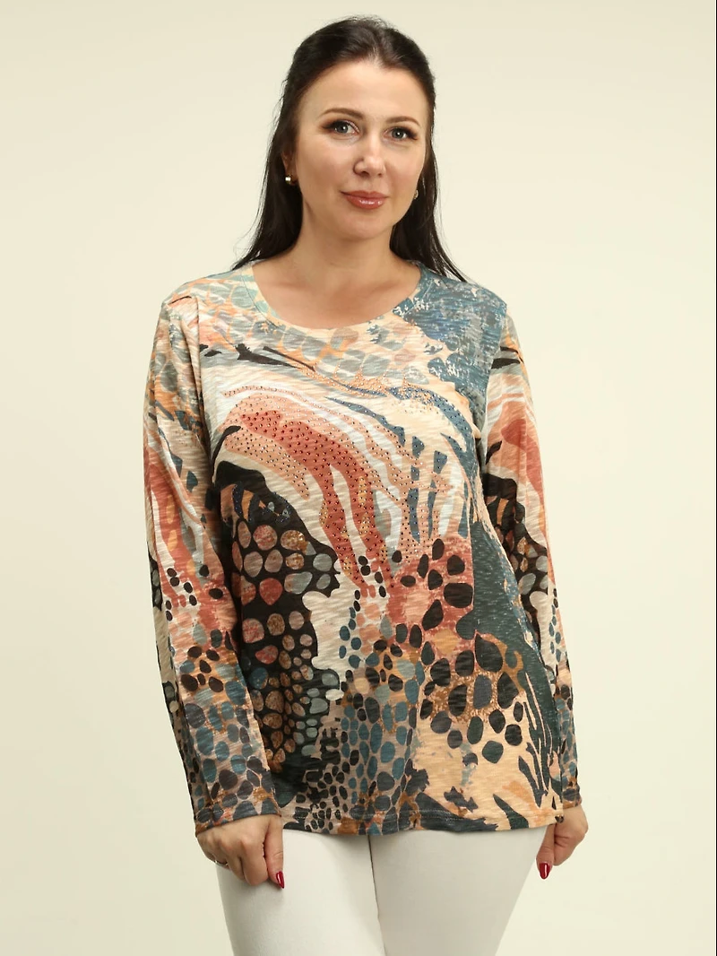 Animal Print Rhinestone Top