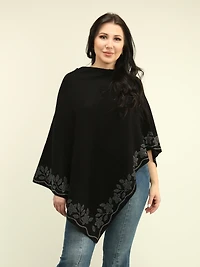 Floral Rhinestone Poncho