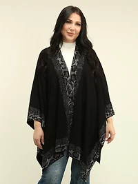 Rhinestone-Embellished Textured Cape