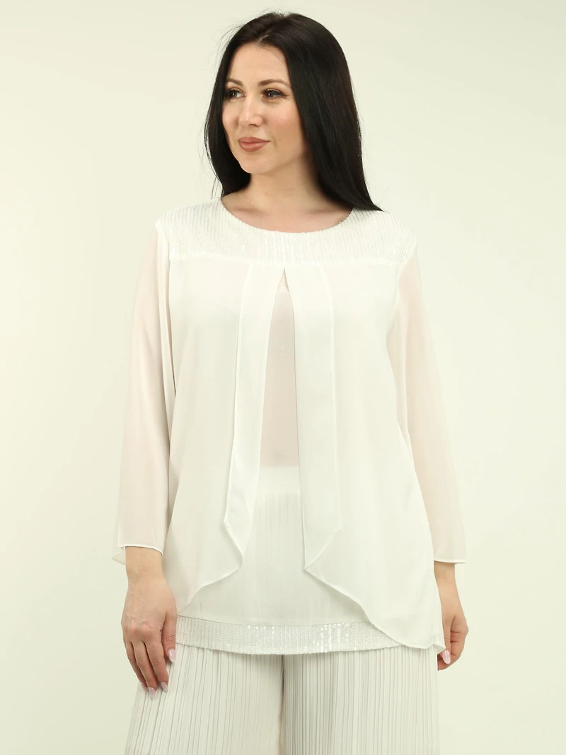 Chiffon Sequin Blouse