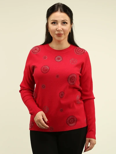 Circle Rhinestone Knit Sweater