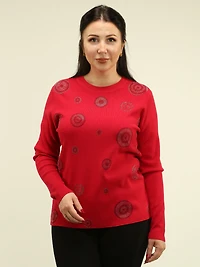 Circle Rhinestone Knit Sweater