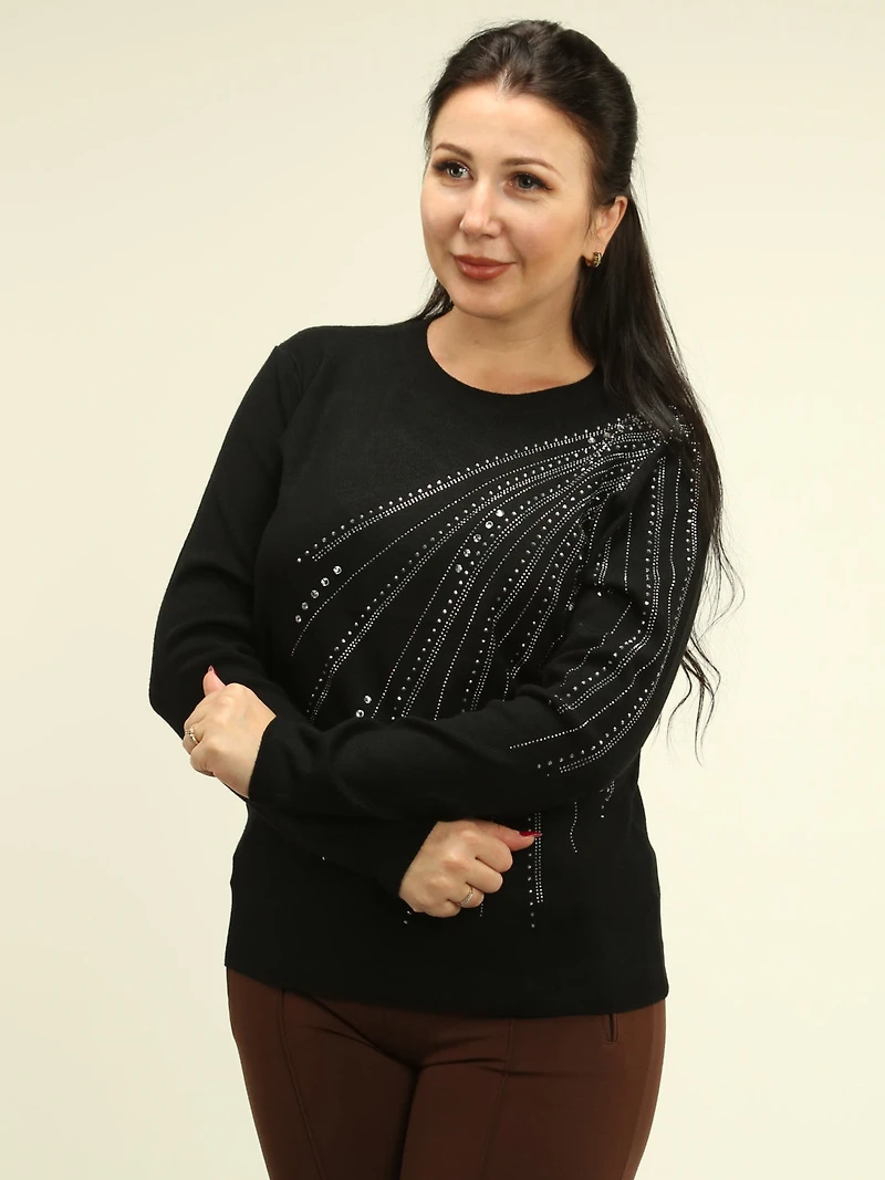 Rhinestone Burst Knit Sweater
