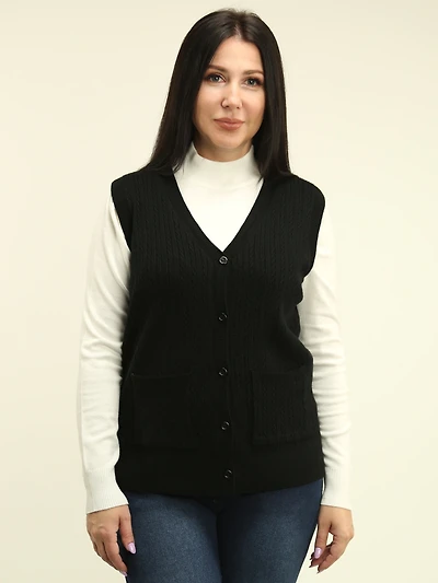 Cable Knit V-Neck Vest