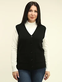 Cable Knit V-Neck Vest
