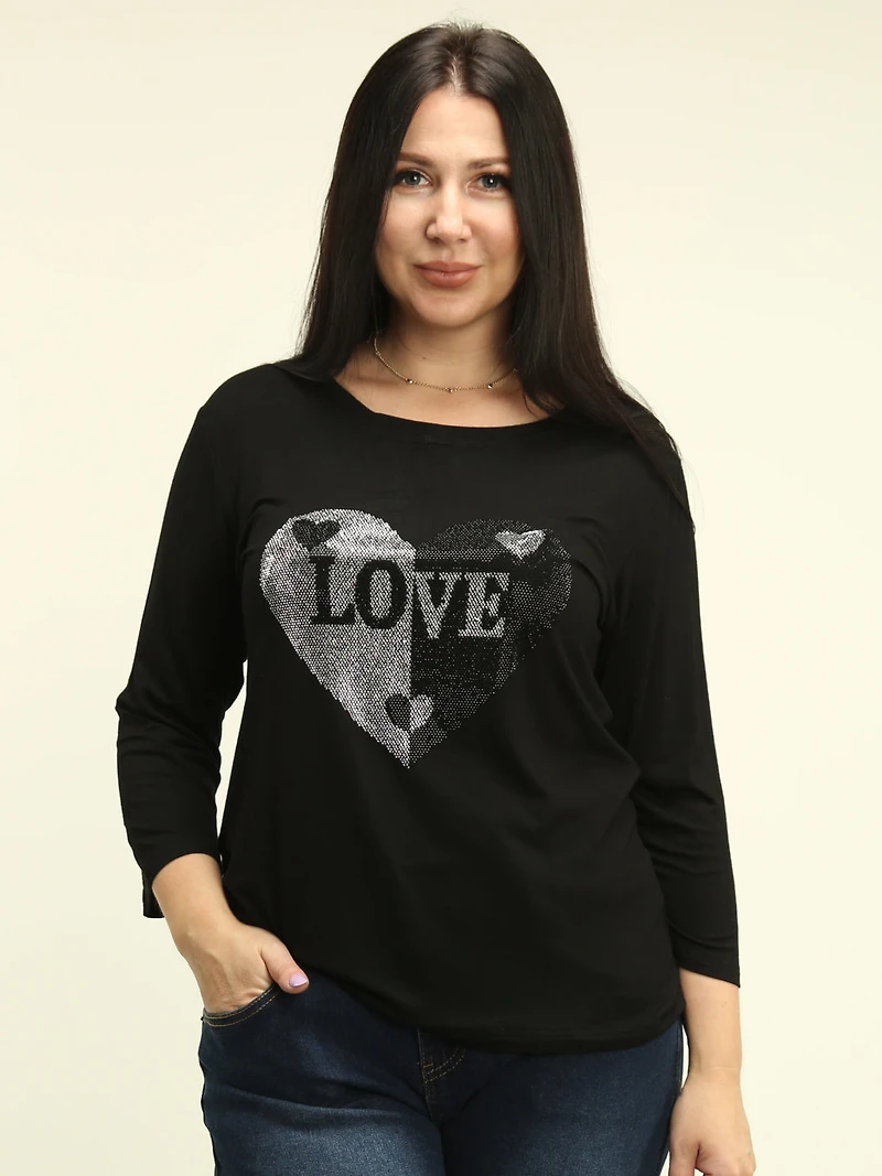 Rhinestone Heart & Love Top