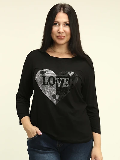 Rhinestone Heart & Love Top