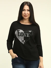 Rhinestone Heart & Love Top